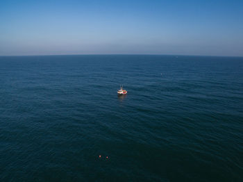 High angle view of seascape against sky