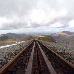 Railroad tracks against sky