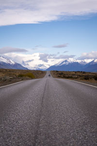 Surface level of road against sky