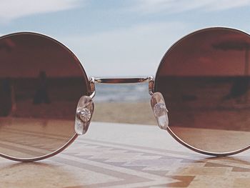 Close-up of sunglasses on table