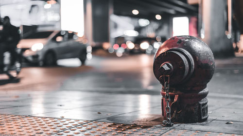 Close-up of fire hydrant on street