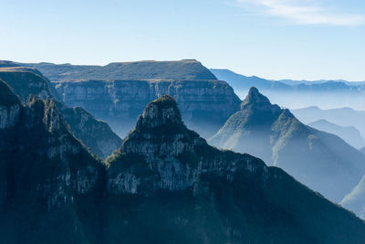 Scenic view of mountain range against sky