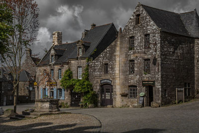 Low angle view of old building against sky