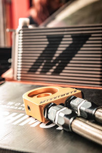 Close-up of guitar on table at home