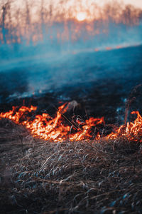 Aerial view of bonfire