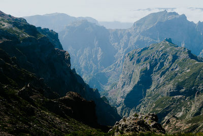 High angle view of mountain range