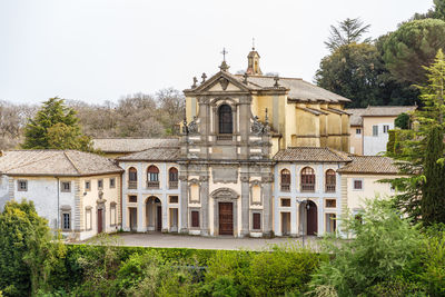 Exterior of historic building against sky