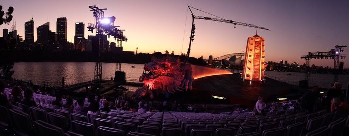 View of cityscape at night