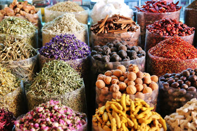 Various spices for sale in market