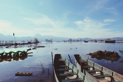 Boats in sea