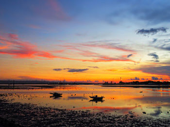 Scenic view of sunset over sea