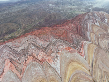 High angle view of rock formations