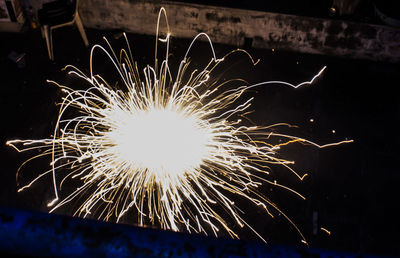 Firework display at night
