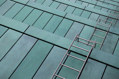 Rooftop ladders in interesting pattern