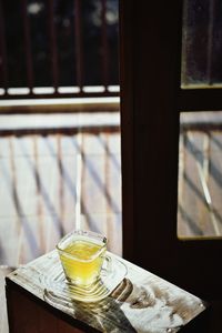 Close-up of drink on table