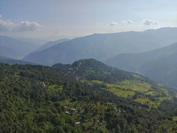 Scenic view of mountains against sky