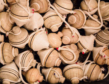 Full frame shot of spinning tops