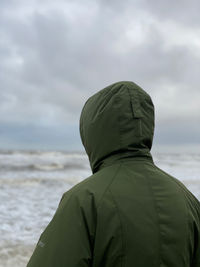 Rear view of woman on beach