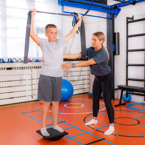 Balance exercise for children with balancing disks