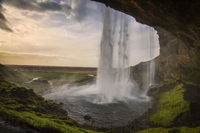 Scenic view of waterfall