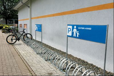 Bicycle against building