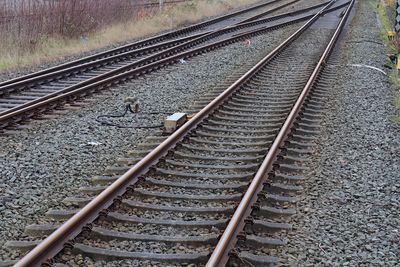 High angle view of railroad tracks