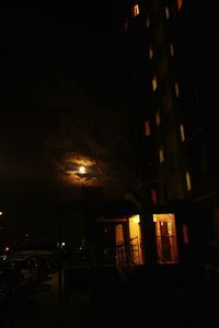 Illuminated buildings at night