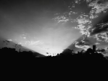 Silhouette trees against sky