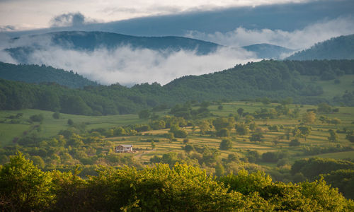 Scenic view of mountains against sky