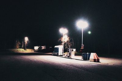 Illuminated street light at night