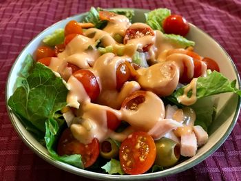 Close-up of salad in plate