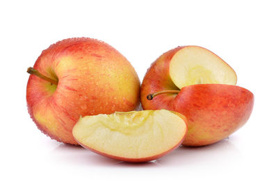 Close-up of apple against white background