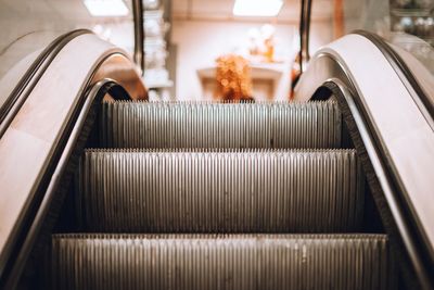 High angle view of escalator