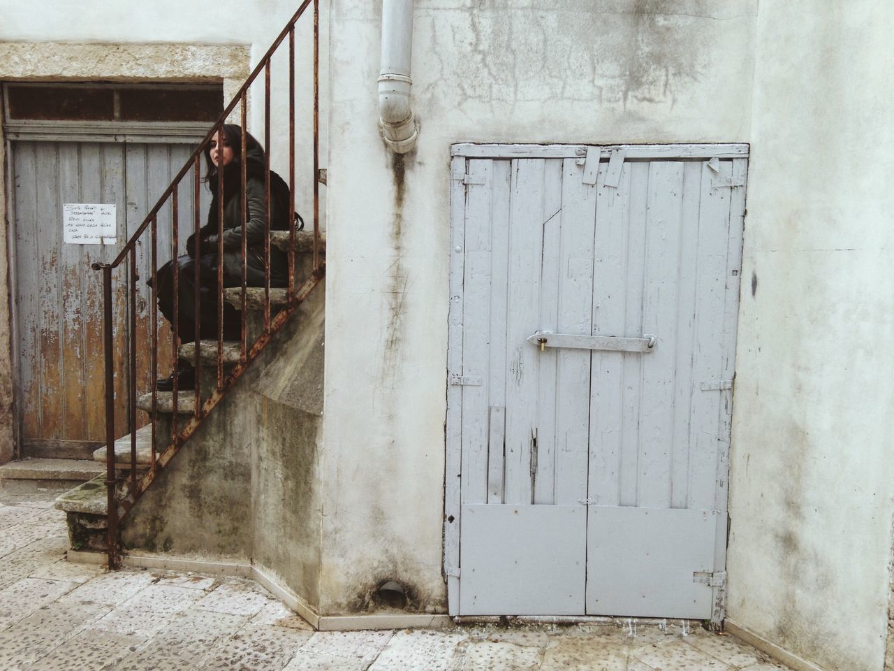 built structure, architecture, building exterior, abandoned, door, house, damaged, obsolete, old, window, run-down, closed, weathered, deterioration, safety, day, wall - building feature, metal