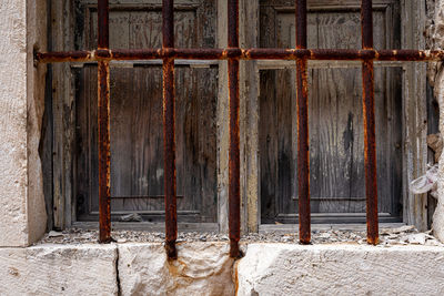 Closed door of old building