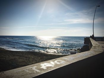 Scenic view of sea during sunset