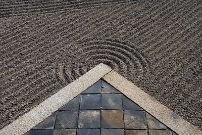 High angle view of footpath