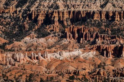 Aerial view of rock formations