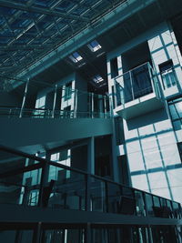 Low angle view of elevated walkway in building