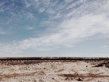 View of pipeline in desert