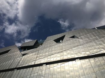 Low angle view of modern building against sky