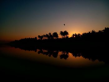 Sunset over lake