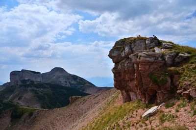 Scenic view of rocky mountains against sky