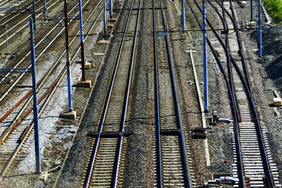 High angle view of railroad tracks