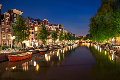 Scenic view of town at night