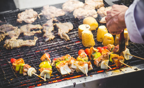 Vegetables on barbecue grill