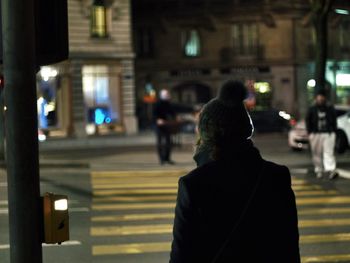 View of woman in city