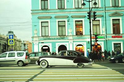 Cars on street in city