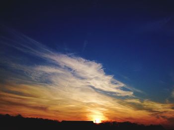 Silhouette of landscape at sunset