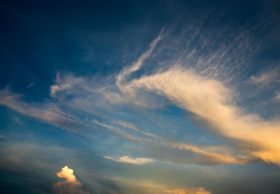 Low angle view of sky during sunset